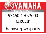 Yamaha Oem Part 93450-17025-00 Circlip New. Price: $9.49.