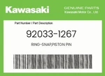 Kawasaki Genuine Ring-snap,piston Pin 92033-1267 New. Price: $5.76.