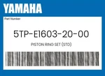 Yamaha Genuine Piston Ring Set (std) 5TP-E1603-20-00 New. Price: $53.47.