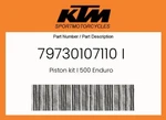 Ktm Genuine Piston Kit 500 Enduro - 79730107110 New. Price: $581.90.