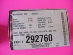 Je Pistons 2010 Thru 2014 Kawasaki KX250F Standard Bore 14.0:1 Kit 292760 New. Price: $198.00.