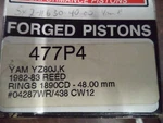 Yamaha Wiseco New Piston Kit 477P4 YZ80 Jk 82-83 Reed. Price: $48.99.