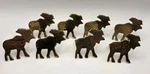 Moose Napkin Rings Hammered Brass Set Of 8 2 " Tall Excellent! Pre-owned. Price: $12.00.