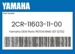 Yamaha Genuine Piston Ring Set (std) 2CR-11603-11-00 New. Price: $60.89.