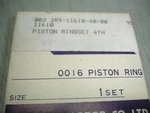 1980-81 Yamaha It 125 , Rings 4TH Oversize 1.00 Nos Oem P/n 3R9-11610-40 New. Price: $39.99.