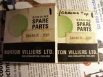 Norton Commando Piston Rings 850 + .020 06-7960 Oem Nos Nv Ltd New. Price: $65.00.