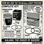 Kalama Piston Kit W/ Rik Ring For Kawasaki Kx 250 92-04 13001-1550 13001-0013 O1 New. Price: $57.90.