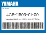 Yamaha Genuine Piston Ring Set (std) 4C8-11603-01-00 New. Price: $55.32.