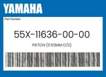 Yamaha Genuine Piston (0.50MM O/s) 55X-11636-00-00 New. Price: $69.57.