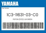 Yamaha Genuine Piston (std) Ur Green 1C3-11631-03-C0 New. Price: $98.39.