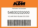 Ktm Genuine Sq Uare Ring 66,4MM 250 - 54630232000 New. Price: $40.83.