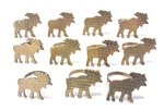 Set Of 11 Hammered 2" Brass Moose Napkin Rings Holders Rustic Northwoods Pre-owned. Price: $12.76.