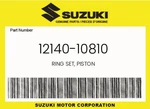 Suzuki Genuine Ring Set, Piston 12140-10810 New. Price: $44.90.