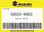 Suzuki Genuine Seal Set, Piston 59100-41810 New. Price: $49.44.