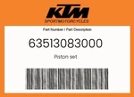 Ktm Genuine Piston Set - 63513083000 New. Price: $29.60.